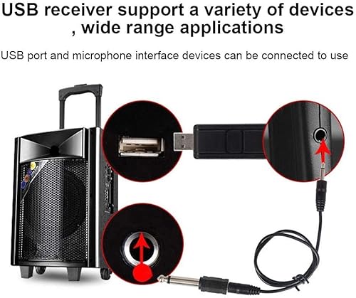 Miniatura 4 de Tangxi Micrófono VHF, altavoz universal de micrófono de karaoke de mano, más de 110 DB, sistema de micrófono inalámbrico para interiores y