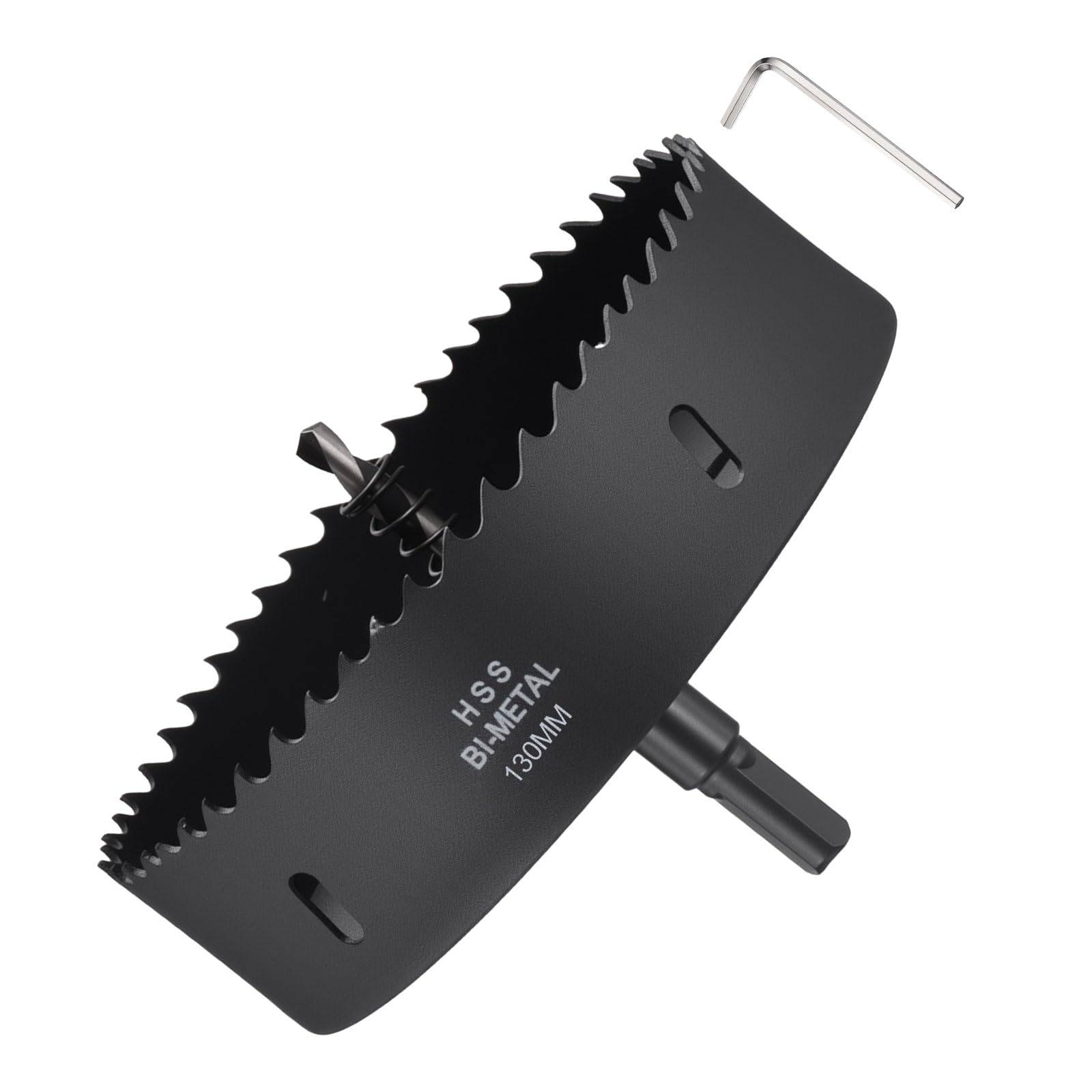 METALLIXITY Bi-Metal Hole Saw 5-1/8", M42 HSS Circular Head 130mm Hole Cutter with Center Drill Bit
