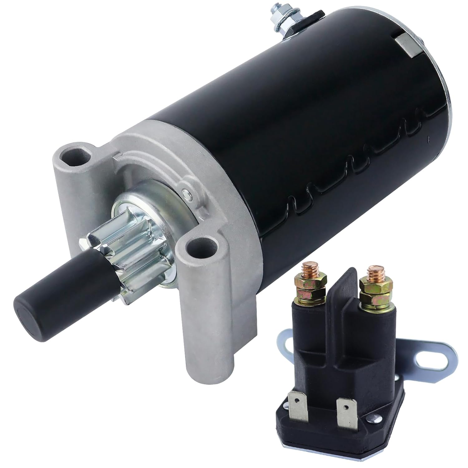 Heavy Duty Gear Starter with Relay Compatible with Cub Cadet i1046 i1050 LT1045 LT1046 05-06, LGT1050 LGTX1050 12-13, LTX1046 LTX1050 09-13, LT1050, 3209801S 3209804S 3209808S 3209810S