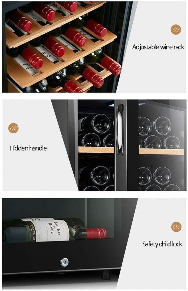 84L Wine Cooler Refrigerator, Freestanding Beverage Wine Cellar with Digital Touch Control, Red & White Wine Storage, Quiet Operation, Compressor Cooling