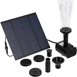 Fonte de Água Solar Chafariz Lagos Jardim Pássaros Jato Alto