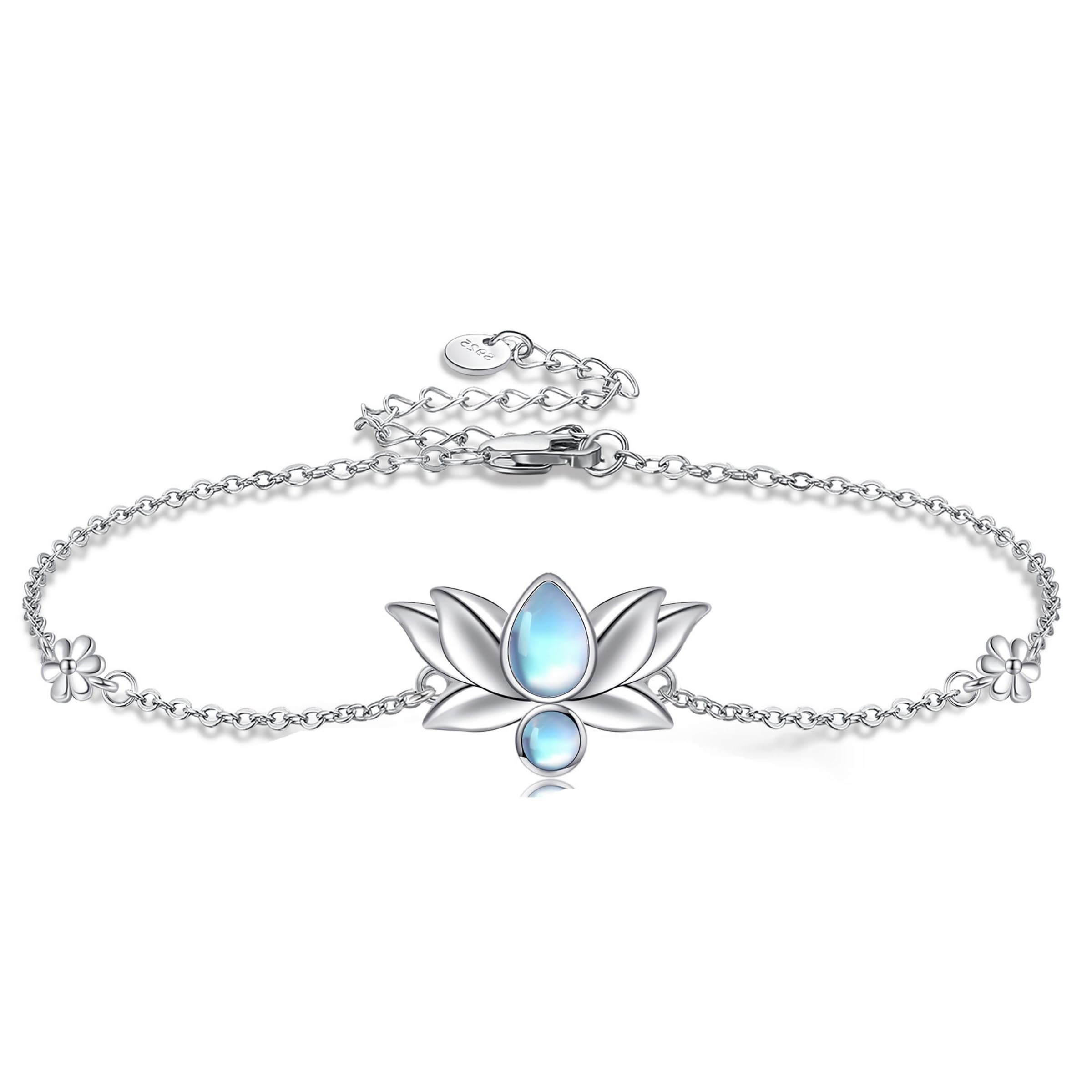 MONGAS Shark/Lotus/Wave/Four Leaf Clover/Daisy/Dragonfly/Compass Bracelet Sterling Silver flower/Scottish Thistle/Elephant/Tennis Ball Bracelet