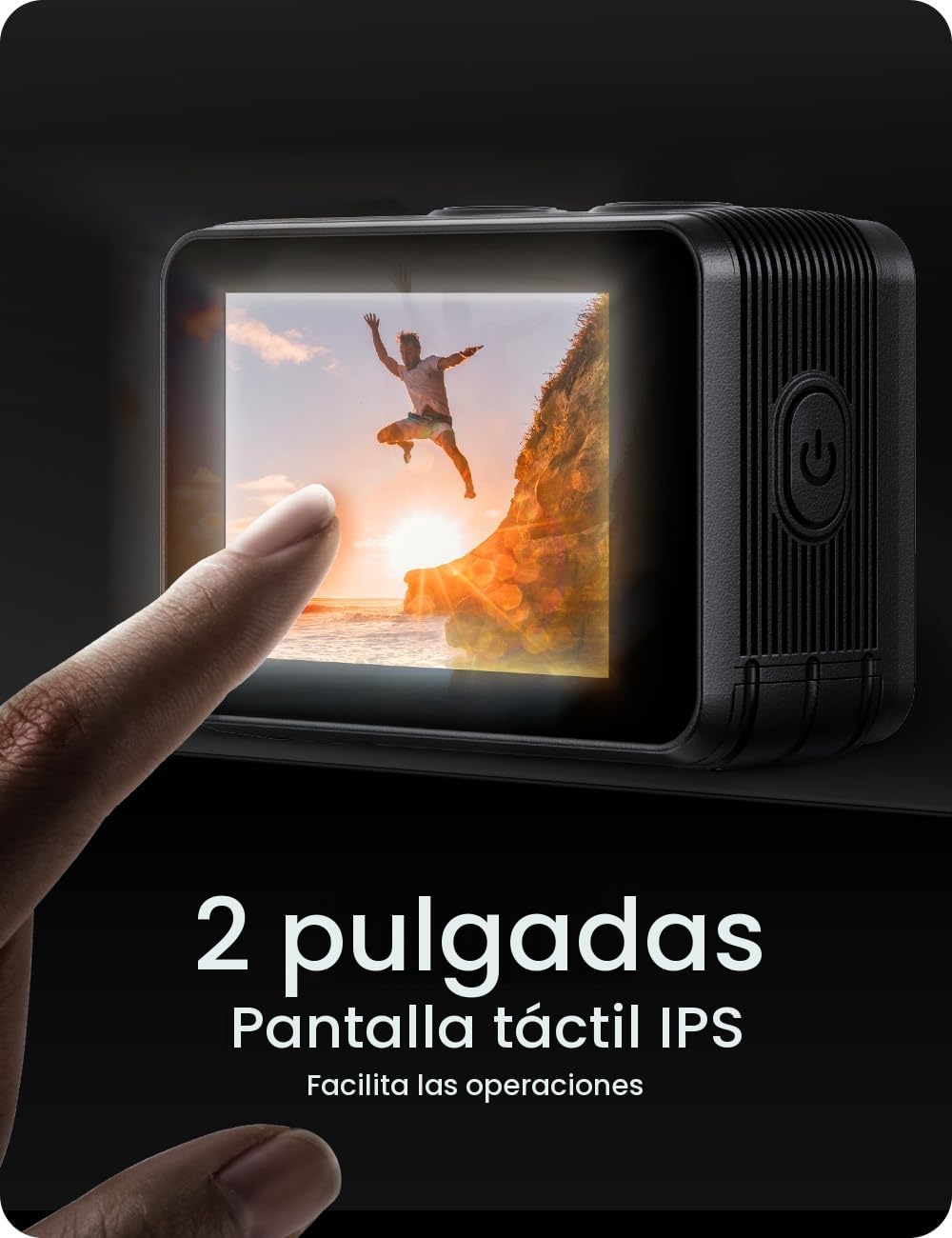 Surfola SF630 Cámara Deportiva 4K 60FPS, subacuática 40M Impermeable de Metal Desnudo 10M, WiFi, para Casco EIS, Videocámara de Pantalla Dual con 2 Baterías x1350mAh