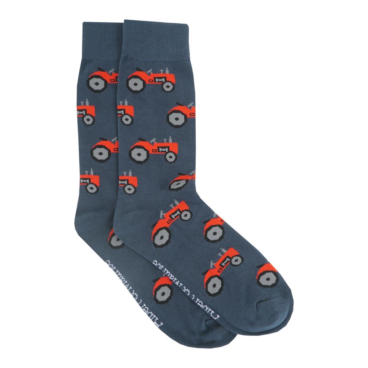 Albert & Maurice Mens Tractor Socks Size UK 7-11 (UK, Numeric, 11, Regular, Regular, Blue, Tractor)