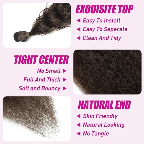 Miniatura 4 de BAESITTE 6 paquetes de cabello ondulado con ganchillo (24, 24, 24, 26, 26, 28, 28 pulgadas) para mujeres negras, extensiones de cabello sintético