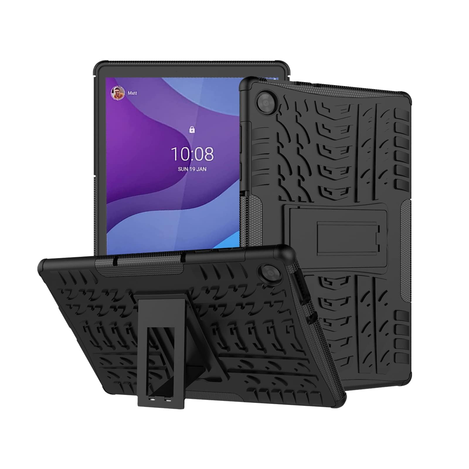 SYOSITablet Case for Lenovo Tab M10 HD 2nd Gen 10.1 Inch EVA Shockproof Tough Heavy-Duty Armor, Anti-Drop Double Protective Cover with Stand for Lenovo Tab M10 HD 2020 TB-X306F/TB-X306X (Black)