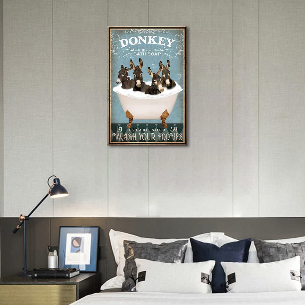 Canvas Wall Art Funny Donkey Decor Donkey Canvas Art Christmas Painting Prints Modern Home Decor Artwork Canvas Wall Decor for Living Room Bedroom Posters Framed Ready to Hang - Image 4