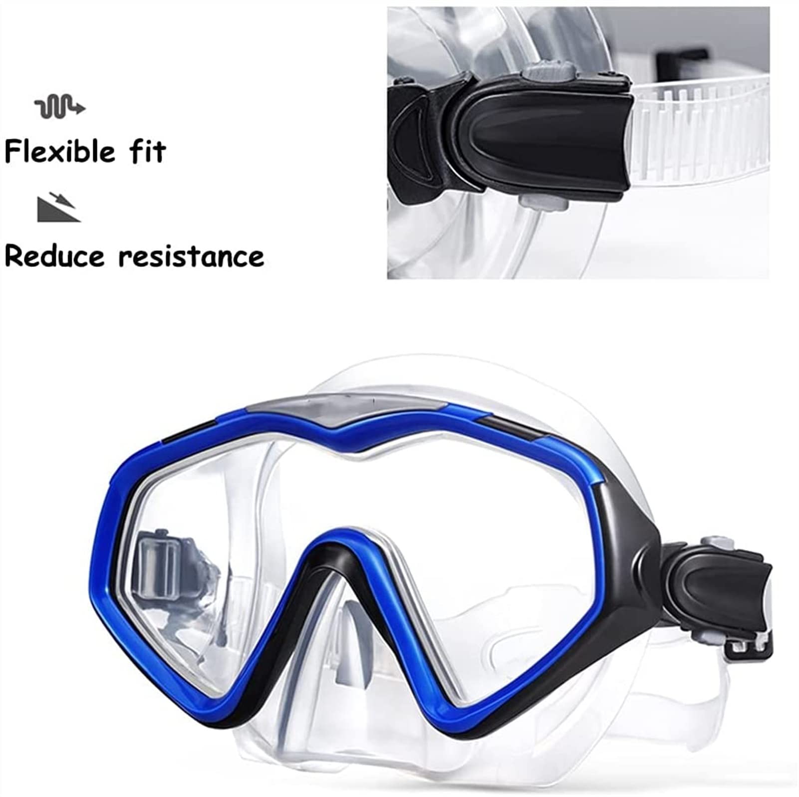 Máscaras de Buceo Gafas de Snorkel Gafas Impermeables y antivaho de Silicona Equipo de Buceo HD Unisex Gafas de natación