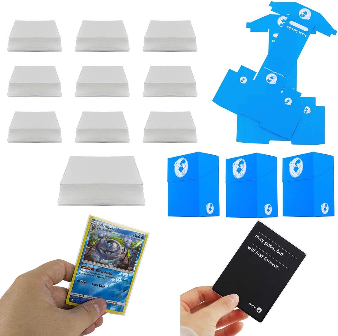 DeElf 1000 Bulk Clear Card Sleeves for Playing Card