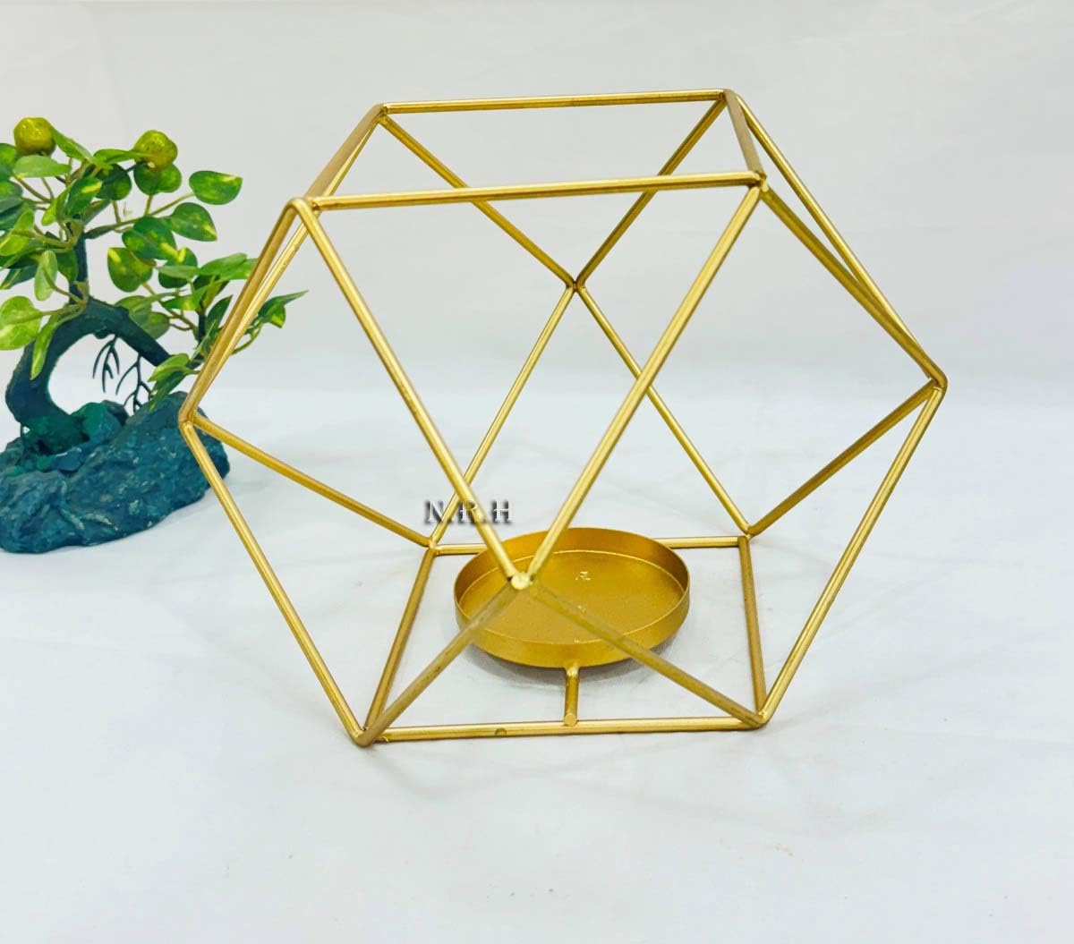 Portavelas de diamante hecho a mano con diseño geométrico para bodas, fiestas, chimenea, decoración de mesa