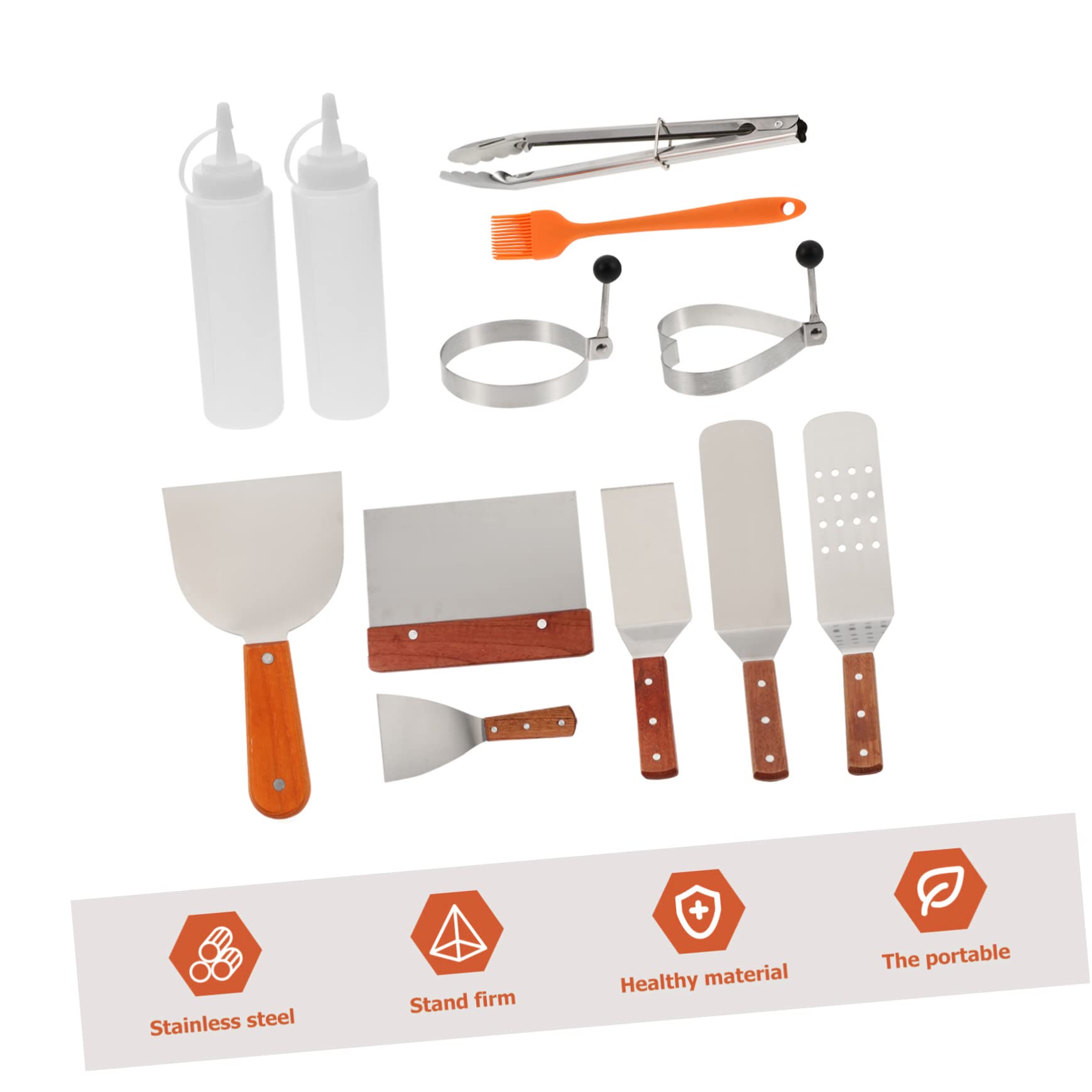 Toddmomy Kit de Utensilios para Barbacoa Profesional de Acero Inoxidable Diseño Completo y Fácil Manejo de 12 Piezas para Barbacoa al Aire Libre y Camping