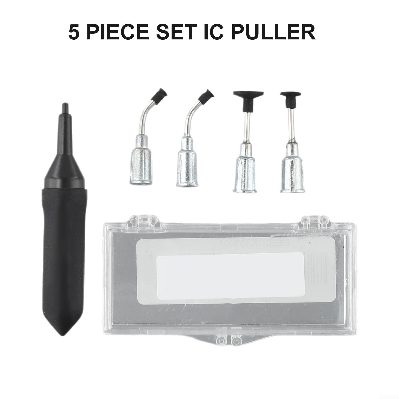 Kit penna sottovuoto con 4 ventose per pinzette IC dissaldanti, corpo in gomma antistatica 90 mm, set da 5 pezzi per componenti elettronici e piccoli