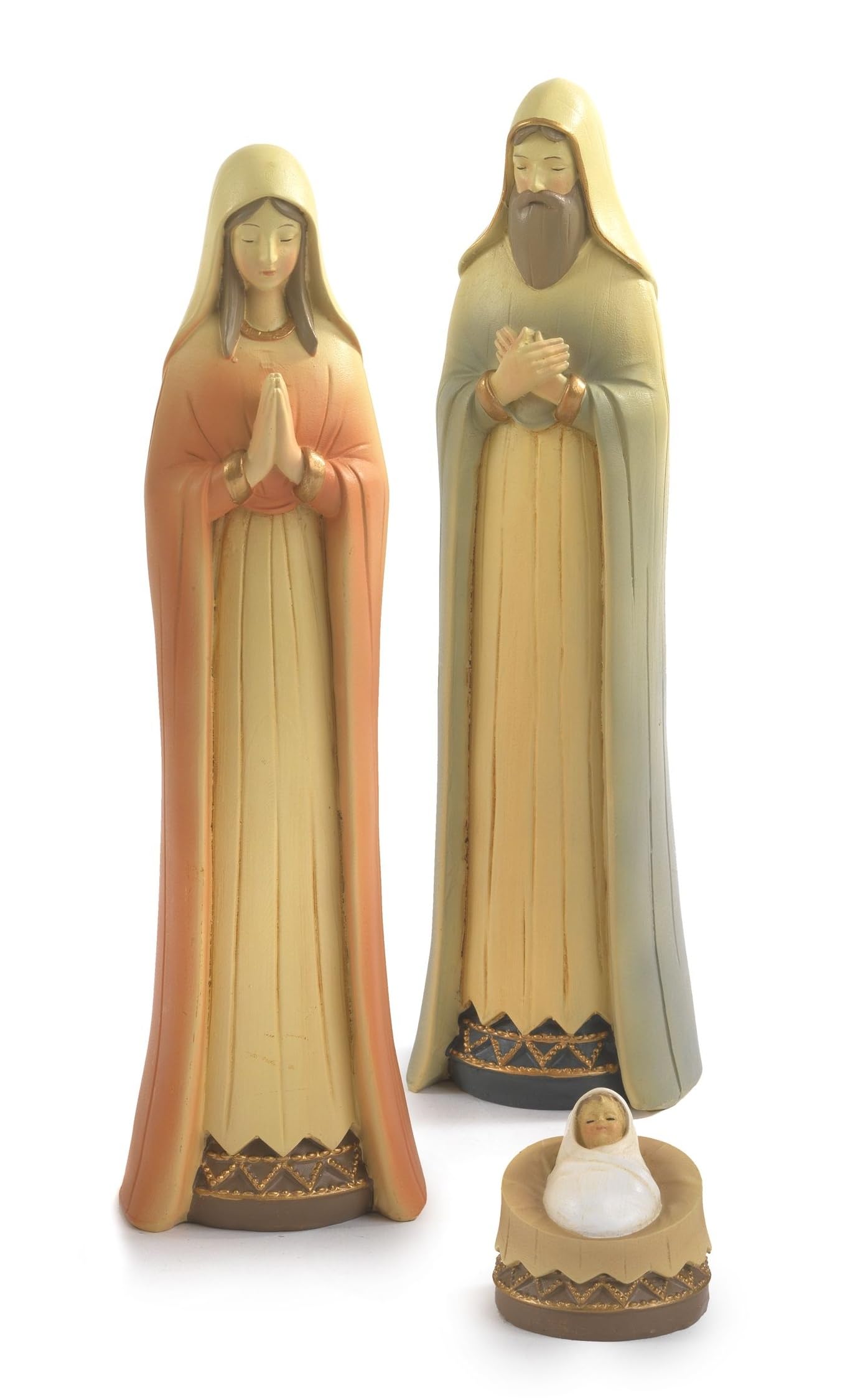 PABEN Natividad de resina efecto madera, 6 figuras de 24 cm