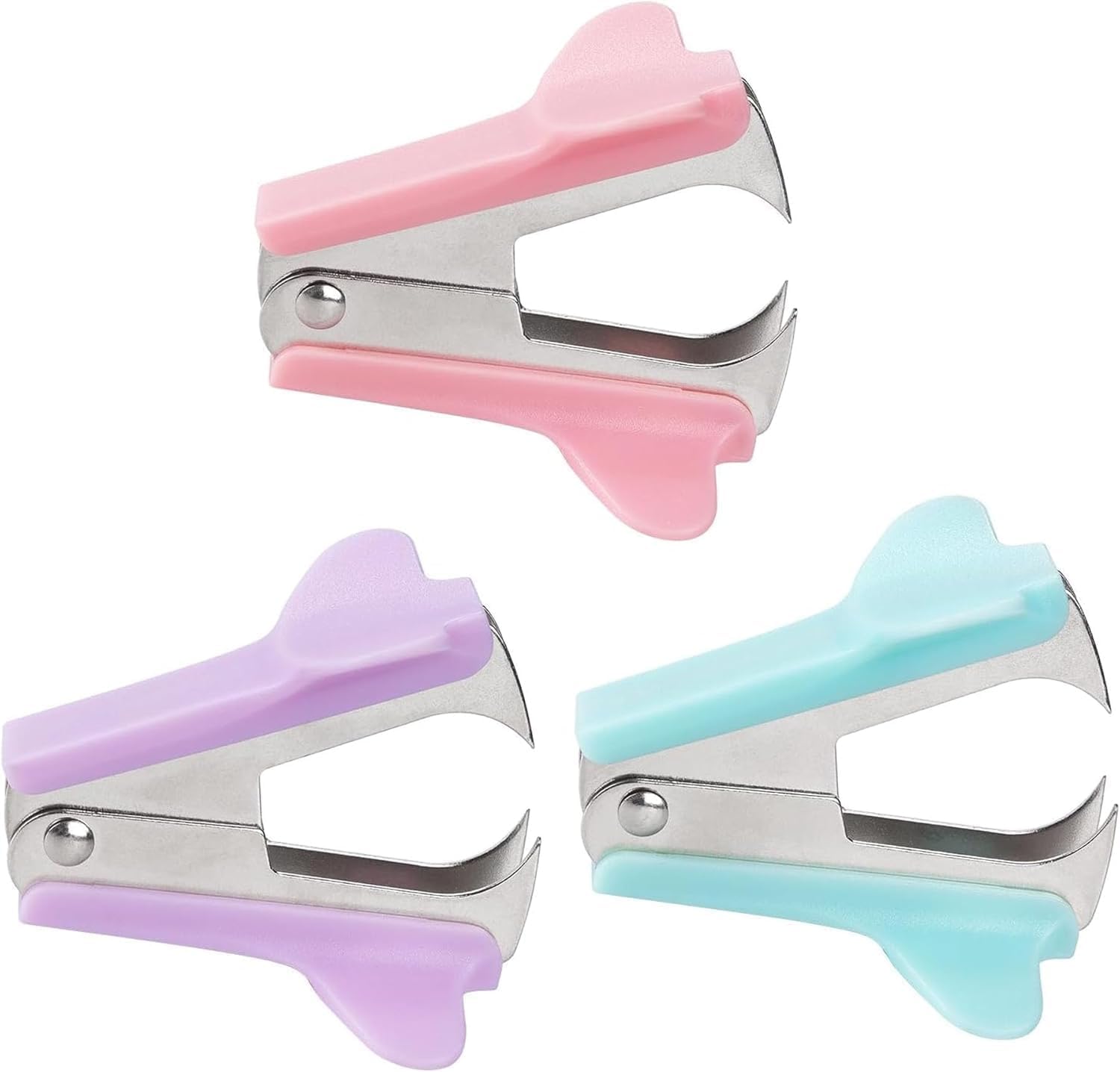 3 PCS Blue, Pink, Purple Staple Remover Staple Puller Removal Tool for School Office Home，Staplers and Punches