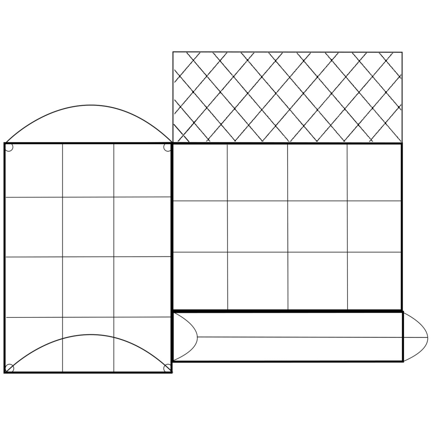 IDMarket - Kit Complet 3 bacs modulables carrés Potager et Serre à tomates + Treillis + Housse