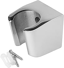 Zinc Alloy Shower Holder, GEBAUM Silver Shower Head Holders, Wall Mounted Shower Holder with Screw, Small and Easy to Install, Item Dimensions L x W x H: 3.5 x 3.2 x 3 cm