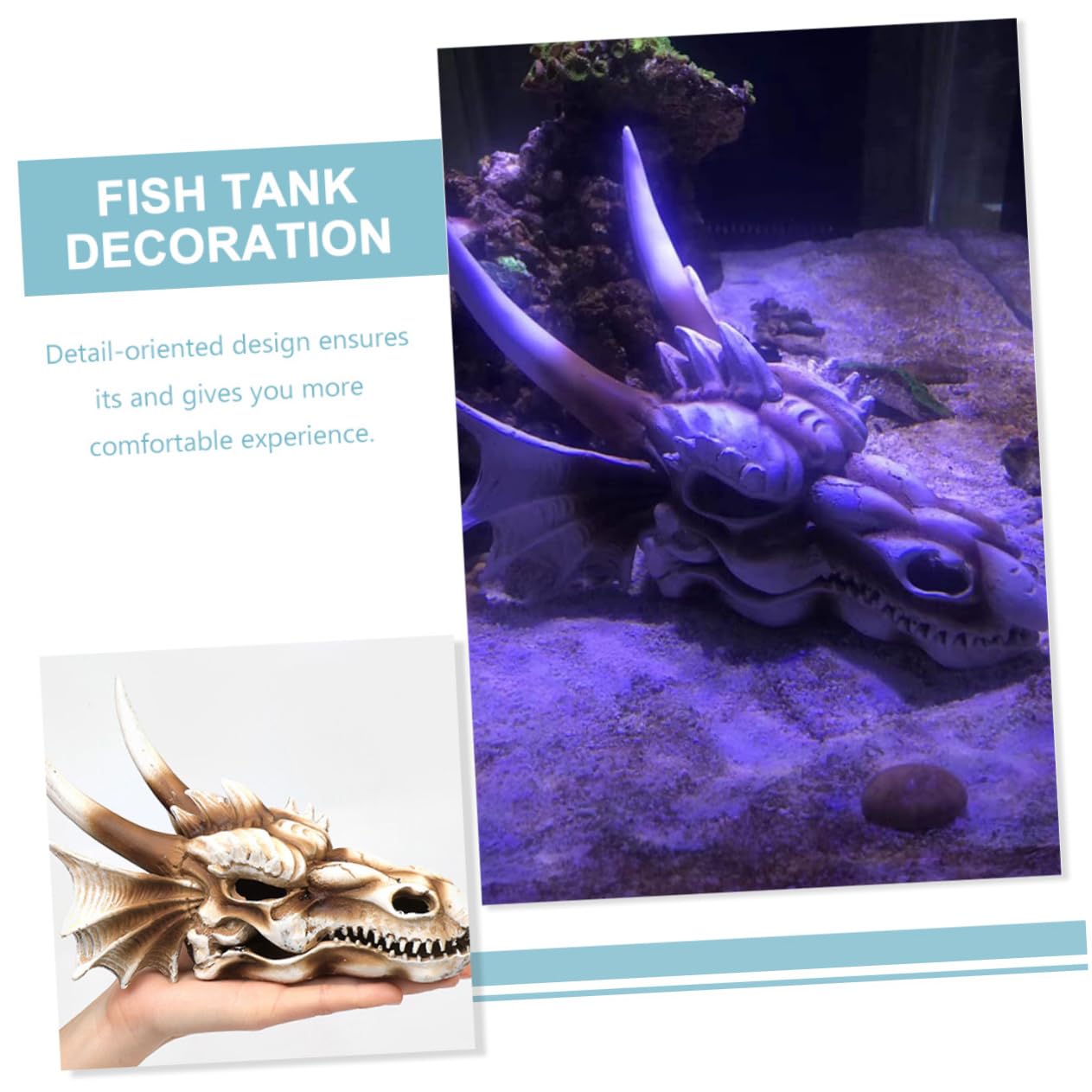 BESPORTBLE Décoration De Crâne De Dinosaure Résine pour Aquarium Accessoire De Paysage Naturel pour Réservoir Eau Et Terrarium Décoratif Et Durable pour Poissons Et Reptiles