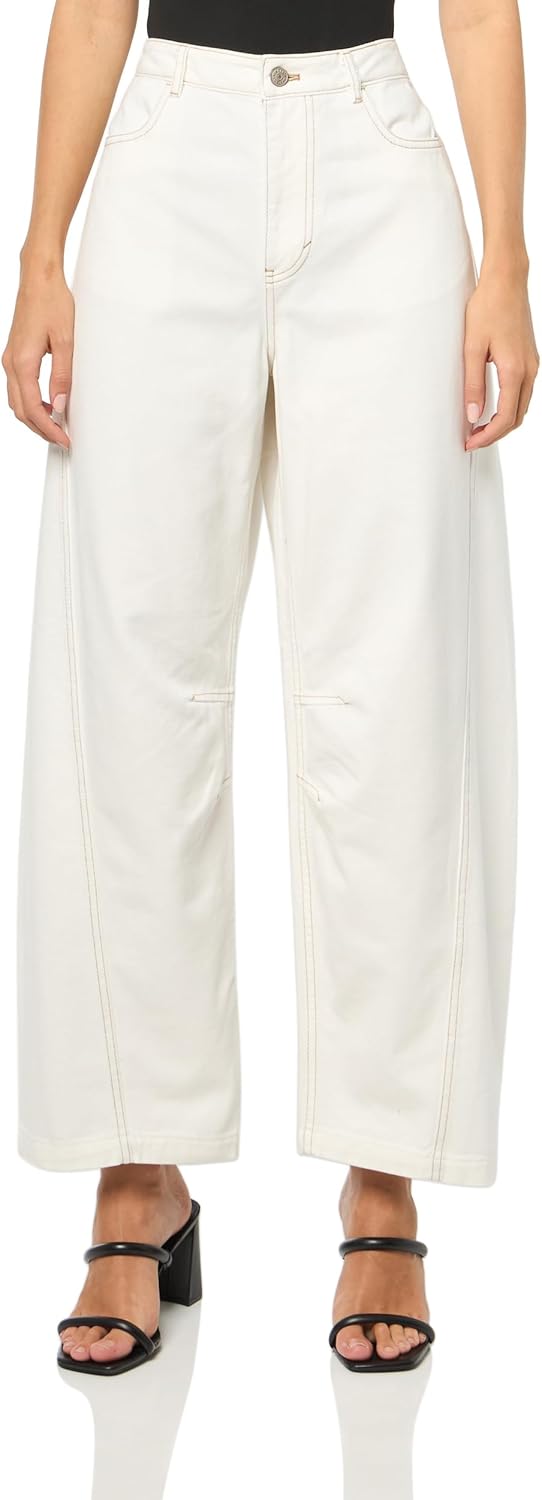 BOSS Women's Barrel Leg Denim Jeans