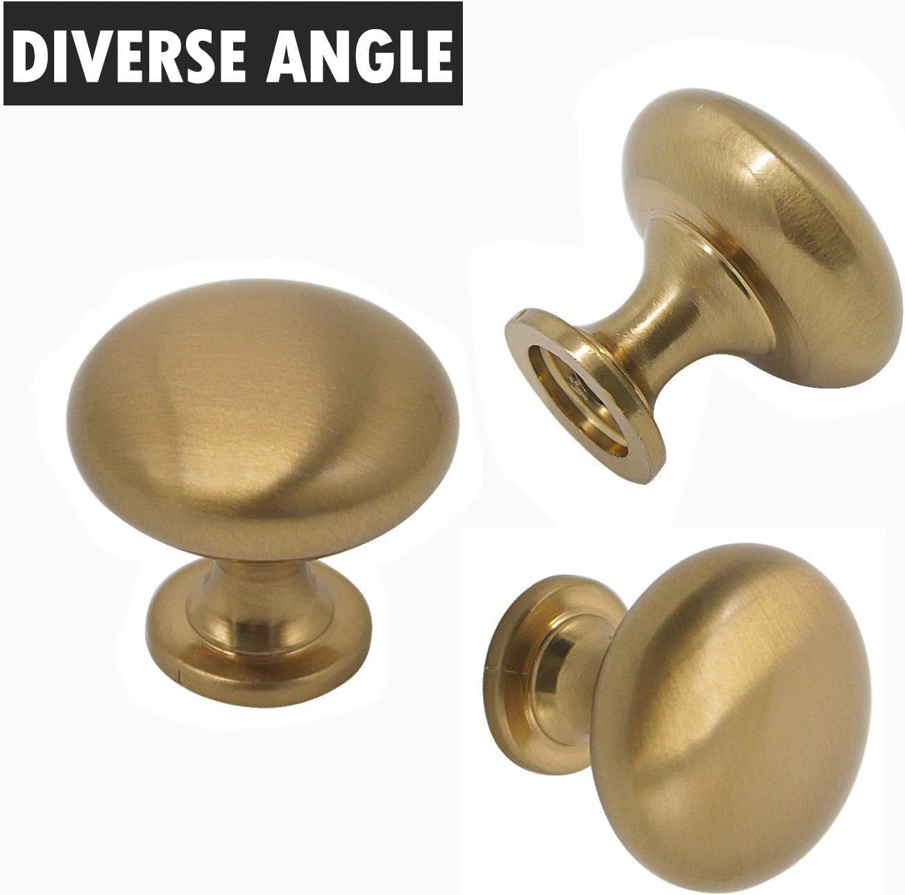 Probrico 30 Pack Round Cabinet Knobs Champagne Bronze Finish,Dresser Drawer Knobs 1-3/16 inch(29.5mm) Diameter Cupboard Knobs