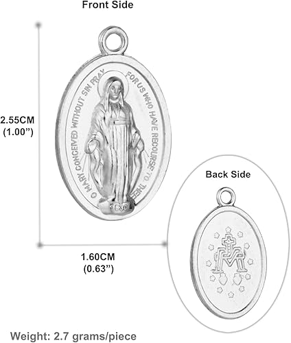 Miniatura 7 de San CristóbalSan JoséSan Miguel ArcángelSan BenitoNuestra Señora Gracia Medalla Milagrosa Colgante para collar de rosario, suministros de