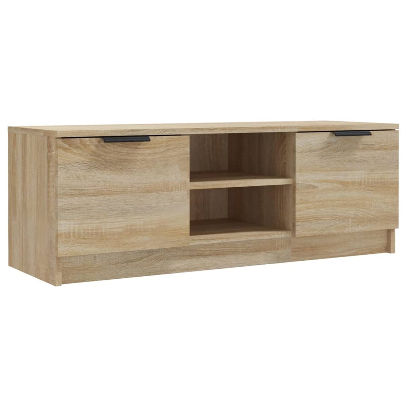 en.casa] TV meubel Oppdal lowboard tafel dressoir kast 45x154x37 cm met 2 deuren wit en marmer