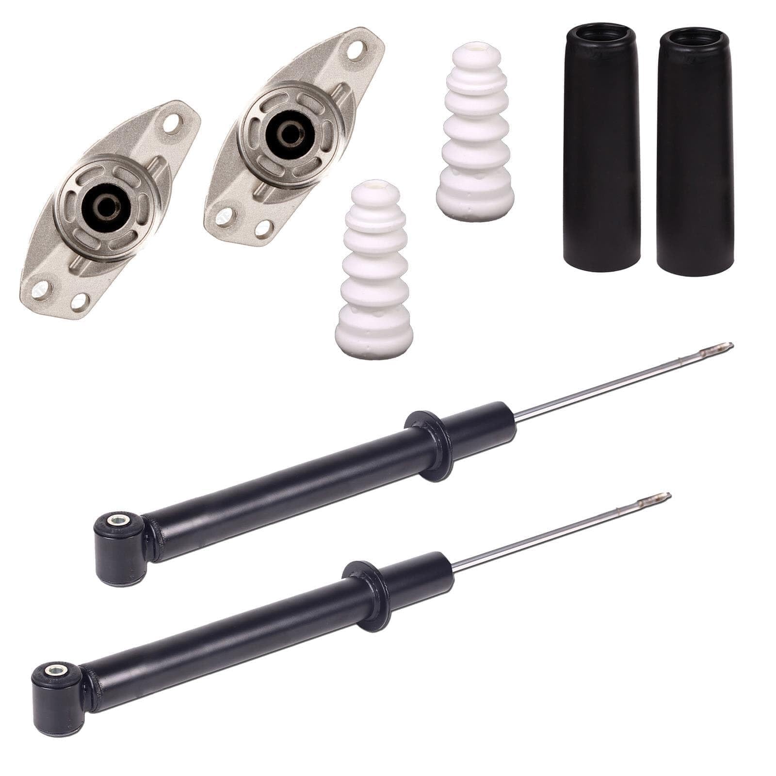 2 Gas Stoßdämpfer + Domlager hinten | 2x 63472194 + 2x 1152300800 + 915400 für Golf 5+6 Plus Jetta 3 Scirocco