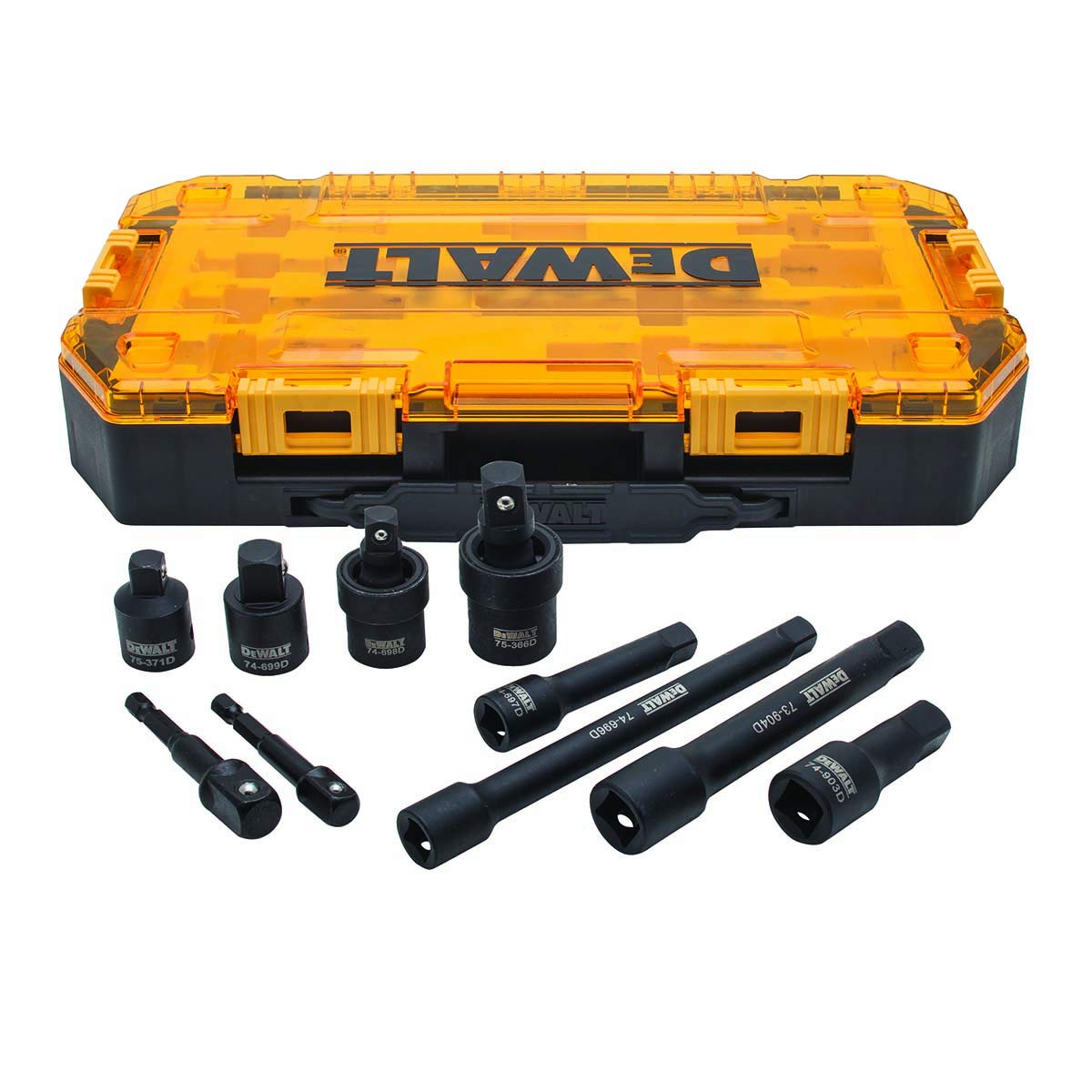 DEWALT Impact Driver Socket Adapter Set, 10-Piece 3/8" & 1/2" Drive Metric (DWMT74741)