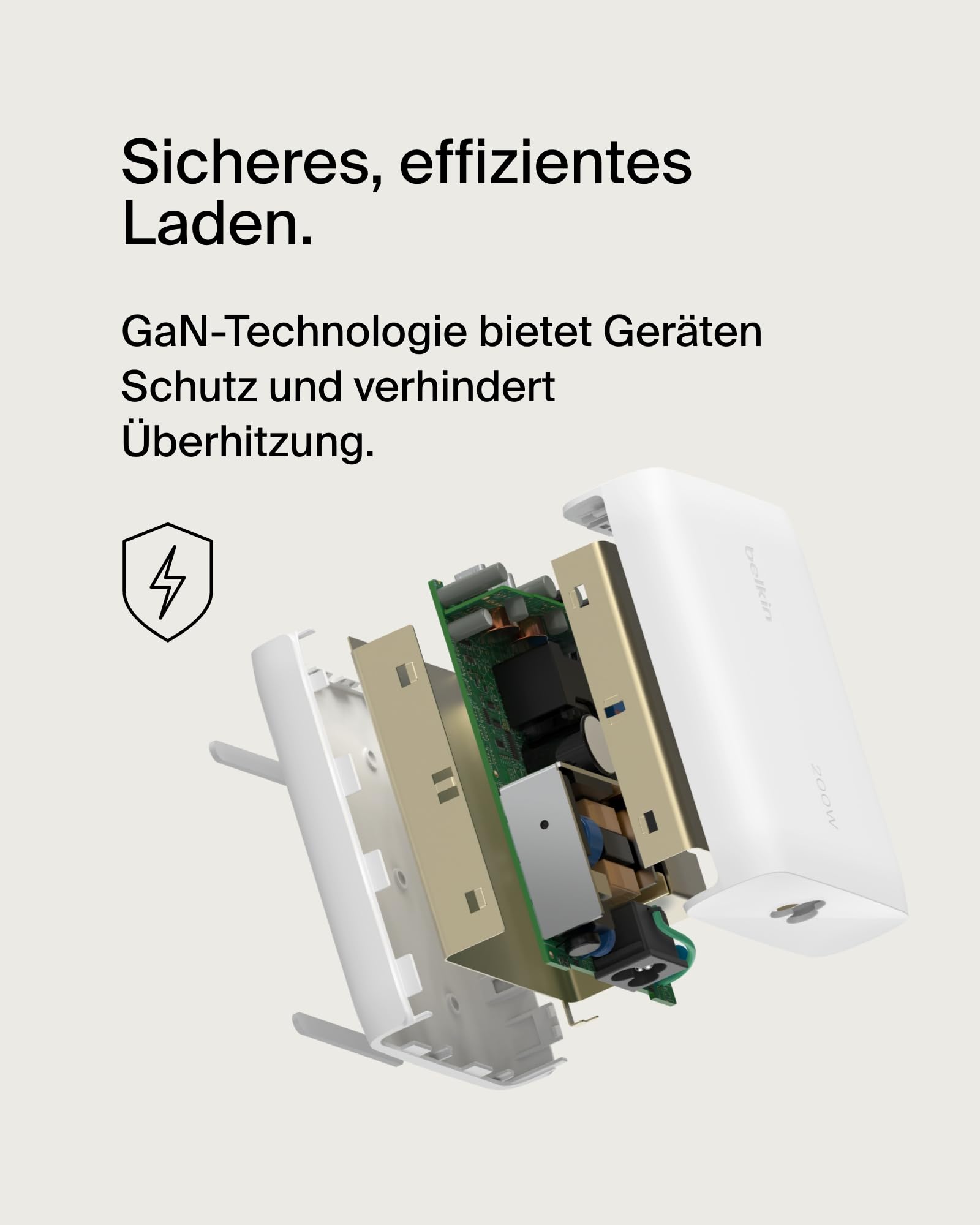 Belkin BoostCharge Pro 4-Port-USB-C-GaN-Ladegerät, 200-W-Schnellladegerät mit USB-C PD 3.1 und 1,5-m-Netzkabel für MacBook Pro, iPhone 17, iPhone Air, iPad, Galaxy S25, Pixel 10, Laptop