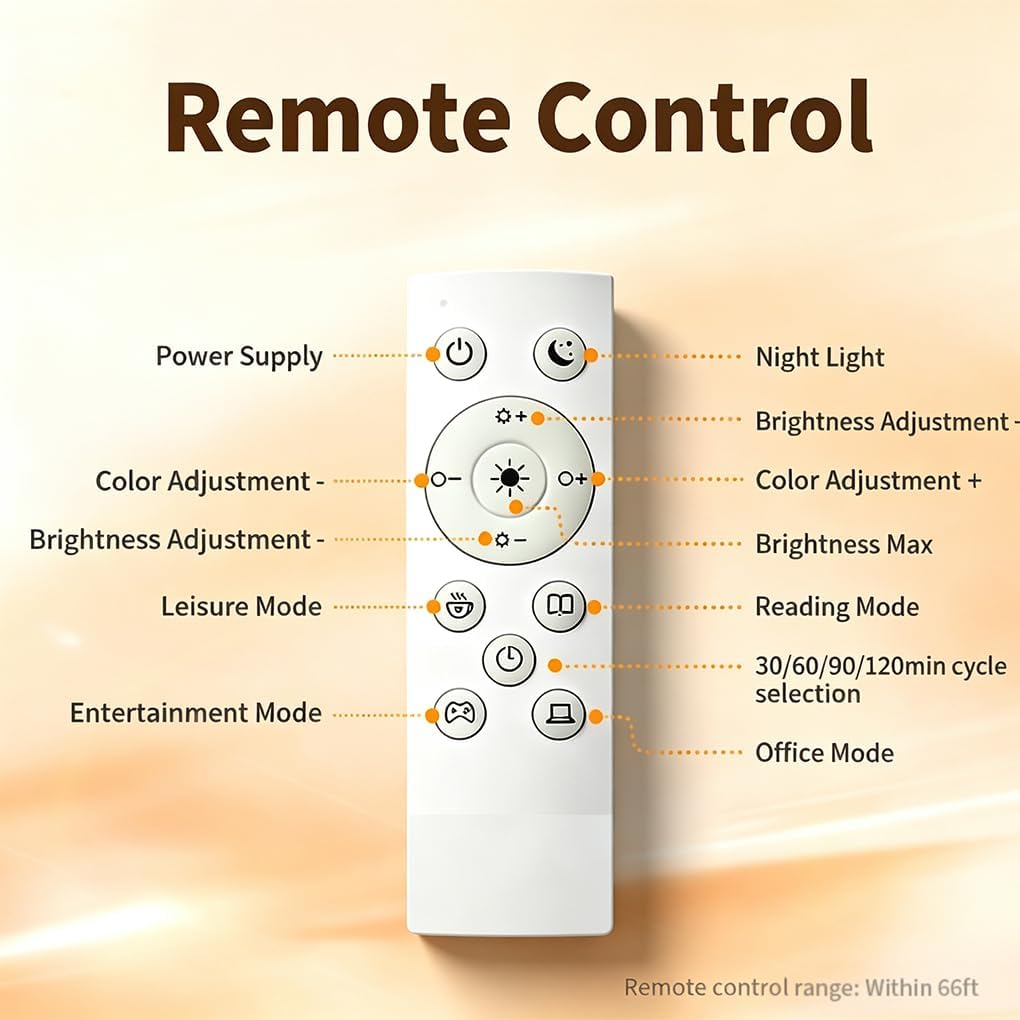 10000Lux Light Therapy Sun Lamp & Red Night Light,Sunlight Lamp with Remote