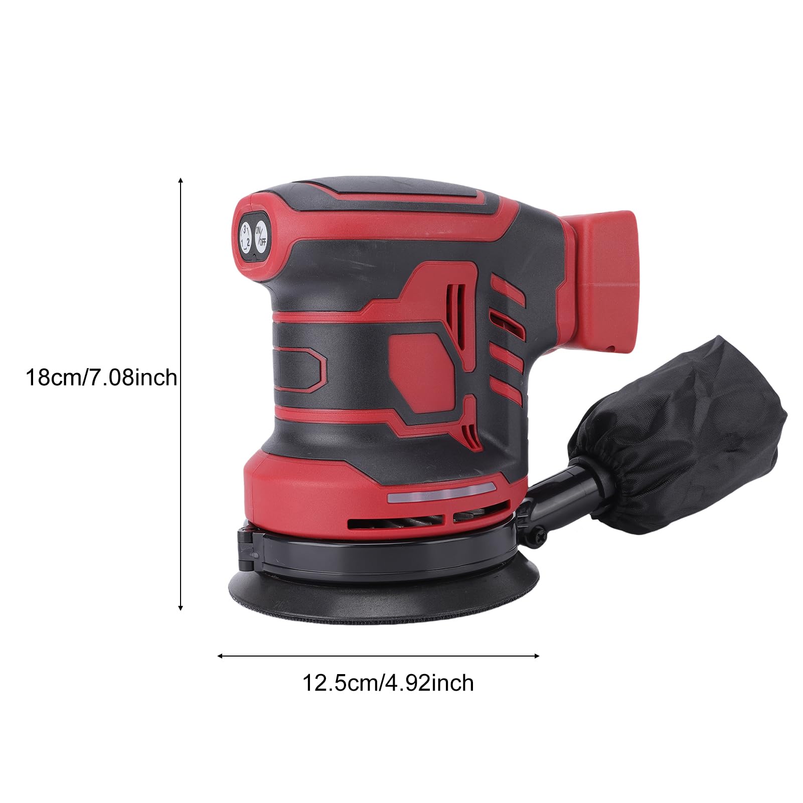 Asixxsix Lijadora orbital aleatoria de 5 pulgadas, lijadora eléctrica de mano de 300 W con 3 velocidades (7000/9500/11000 rpm) y bolsa para recoger el polvo, para pulir coches y muebles.