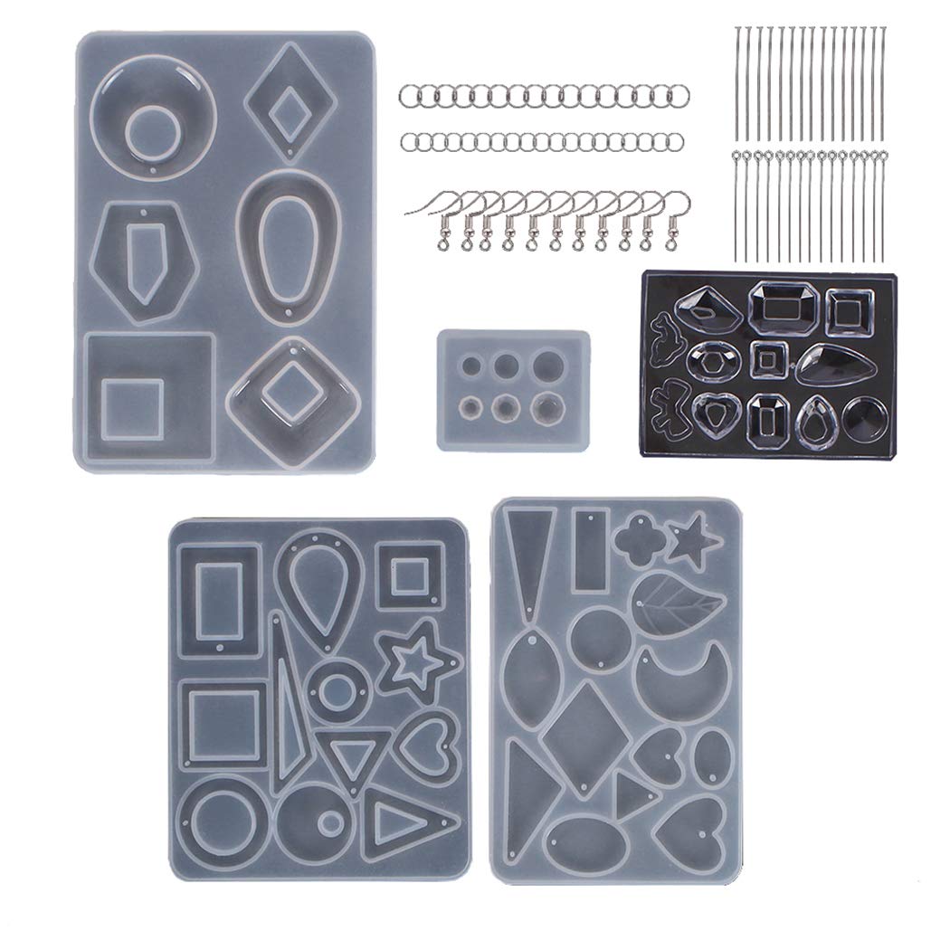 B bangcool 245PCS Jewelry Casting Set Practical Creative Epoxy Casting Mold DIY Jewelry Kit Silicone casting molds