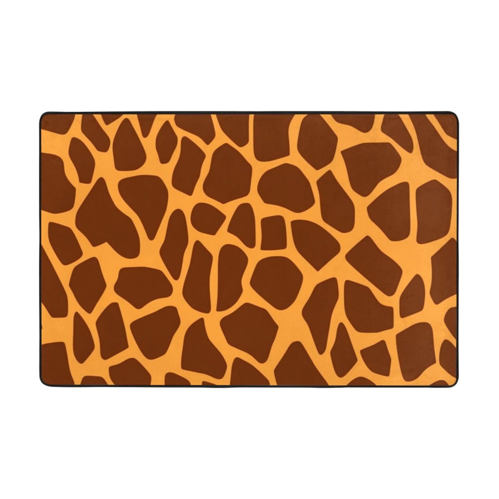 Tapis salle de bain antidérapant en flanelle girafe sécurisé et doux