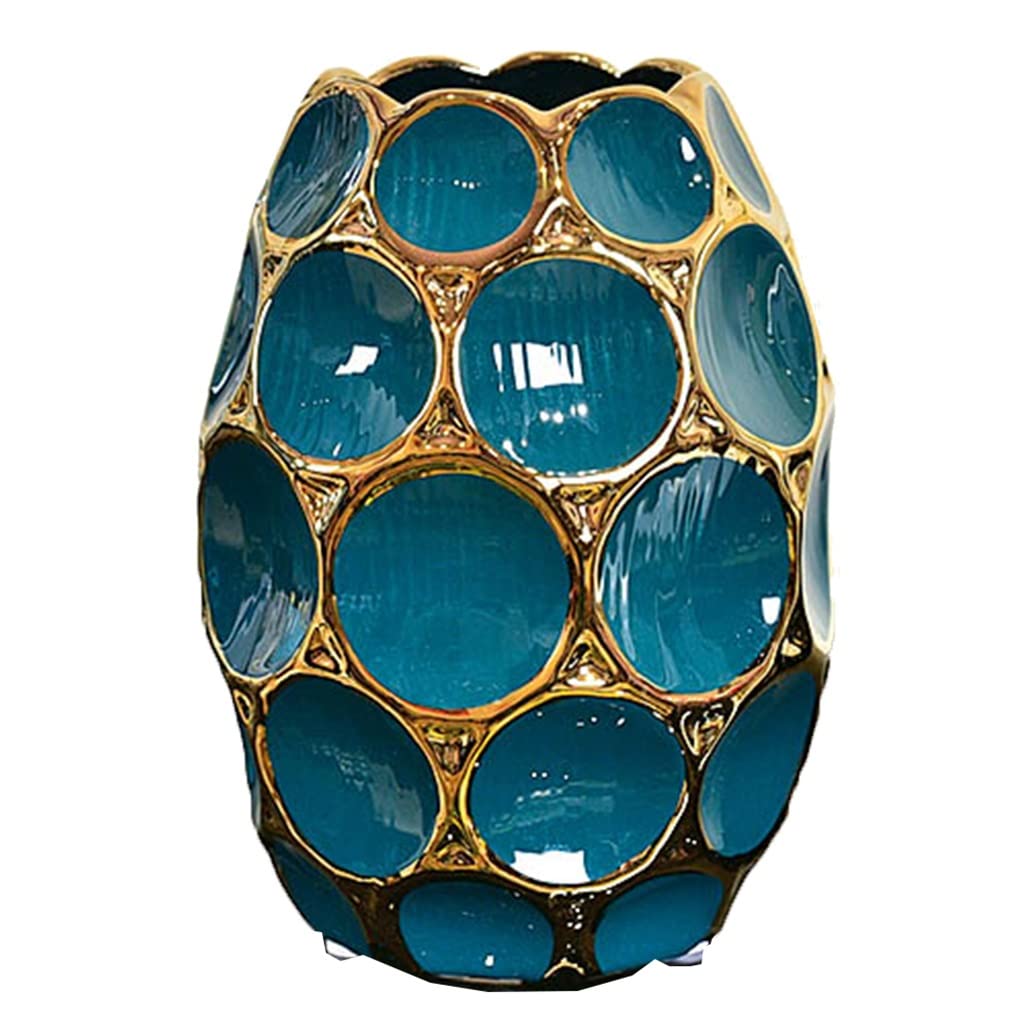 Ceramic vase， Modern, Nordic Personalized Honeycomb Flower Vase(Green a)
