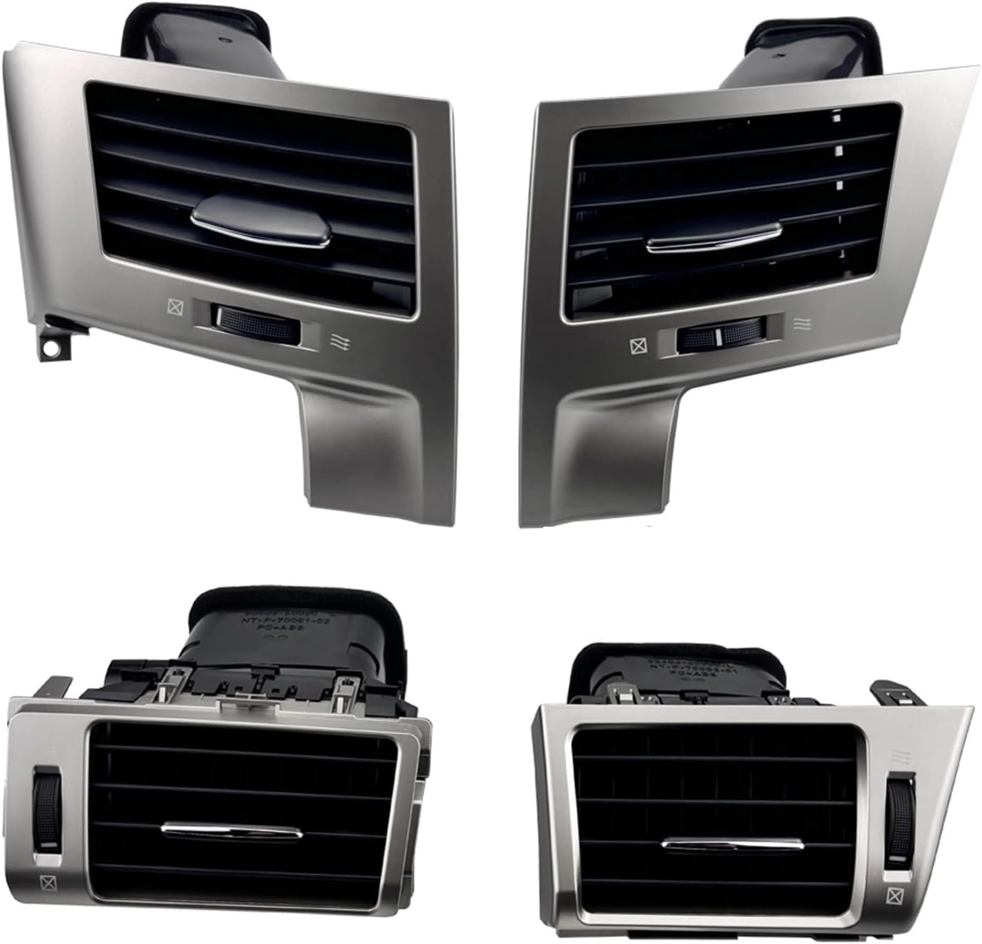 Silver 2/4pcs Car Interior Accessories Air Condition Ac Vent Outlet Silver Color Compatible with Lexus LX570 2008-2015(Front 4pcs)