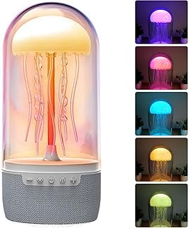 FOTN Jellyfish Bluetooth Speaker,Portable Bluetooth Speaker with 7 Colors of Atmosphere Lights, Surround Pairing,The Tentacles of The Jellyfish Will Sway with The Music, Gold