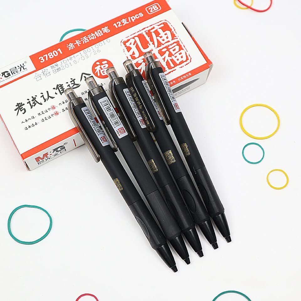 Druckbleistifte, Graphit-Zeichenbleistift, quadratische Mine, Druckbleistift für Skizzen, Zeichnungen, Graffiti, Schulbedarf (3 Schwarze Bleistifte, 2 Minen) (3 Bleistifte, 2 Minen)