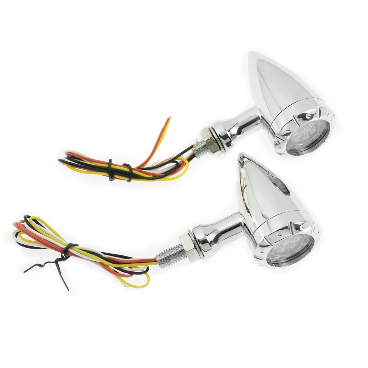 HDBUBALUS Paire Clignotants LED 10mm Noir Pour Harley Cruiser Chopper - Feu Stop Et Indicateur