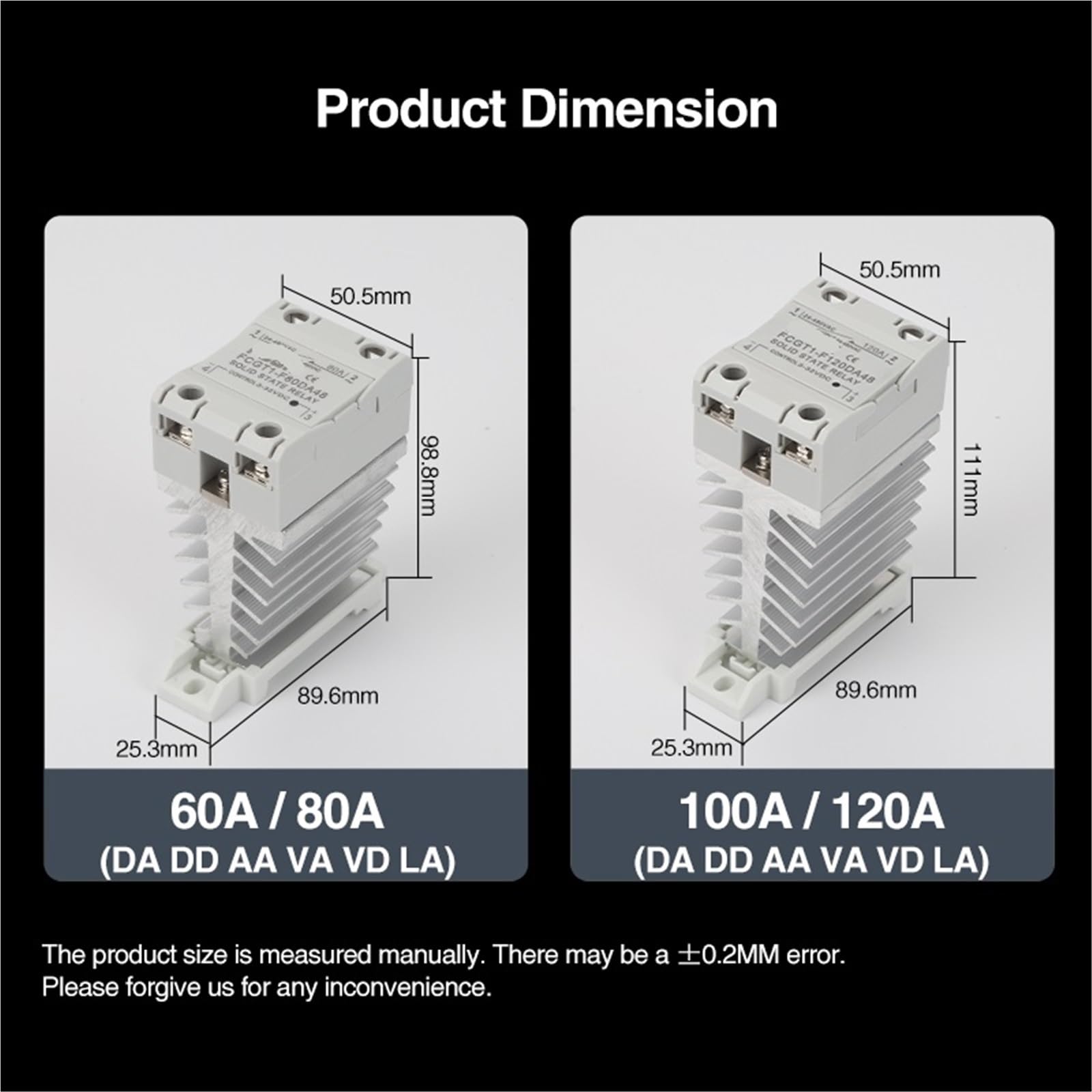 Relè statico SSR sottile monofase 10A 25A 40A 60A 80A 100A con dissipatore di calore Relè industriale Montaggio su guida DIN 1 pezzi (AC control AC,120A)