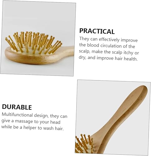 Miniatura 7 de Juego de peine de masaje infantil Cepillo de pelo recién nacido Cepillo de pelo de madera Peine para tapa de cuna