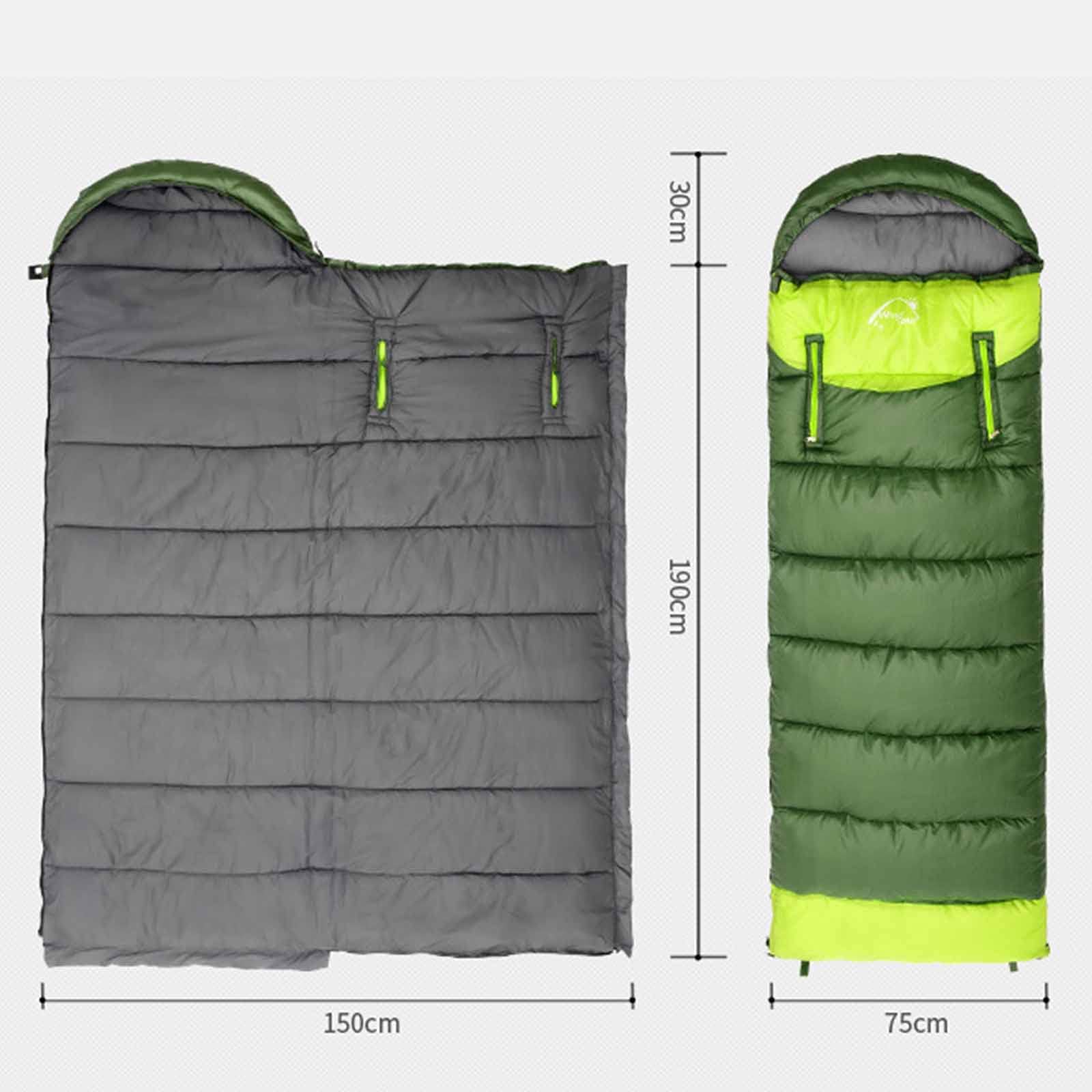 Warm Weather Sleeping Prostokątny śpiwór kempingowy 3-Season Comfort Pojedyncze śpiwory z plecakiem (zielony prawy 1,65 kg)