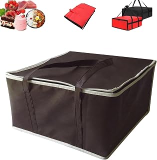 Insulated Food Deliveries Bags,Insulated Food Transport Bag,Multipurpose Warm Storage for Seafood Cakes Pizzas Temperature Sensitive Items,Non Woven Reusable Grocery Storage Keep Food Warm (Coffee)
