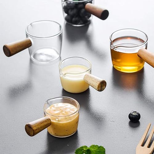 Miniatura 5 de DOITOOL Tazón de preparación de 2 piezas de plato de crema de vidrio, cuencos pequeños para salsas, platos de barra de postre con asa, taza de