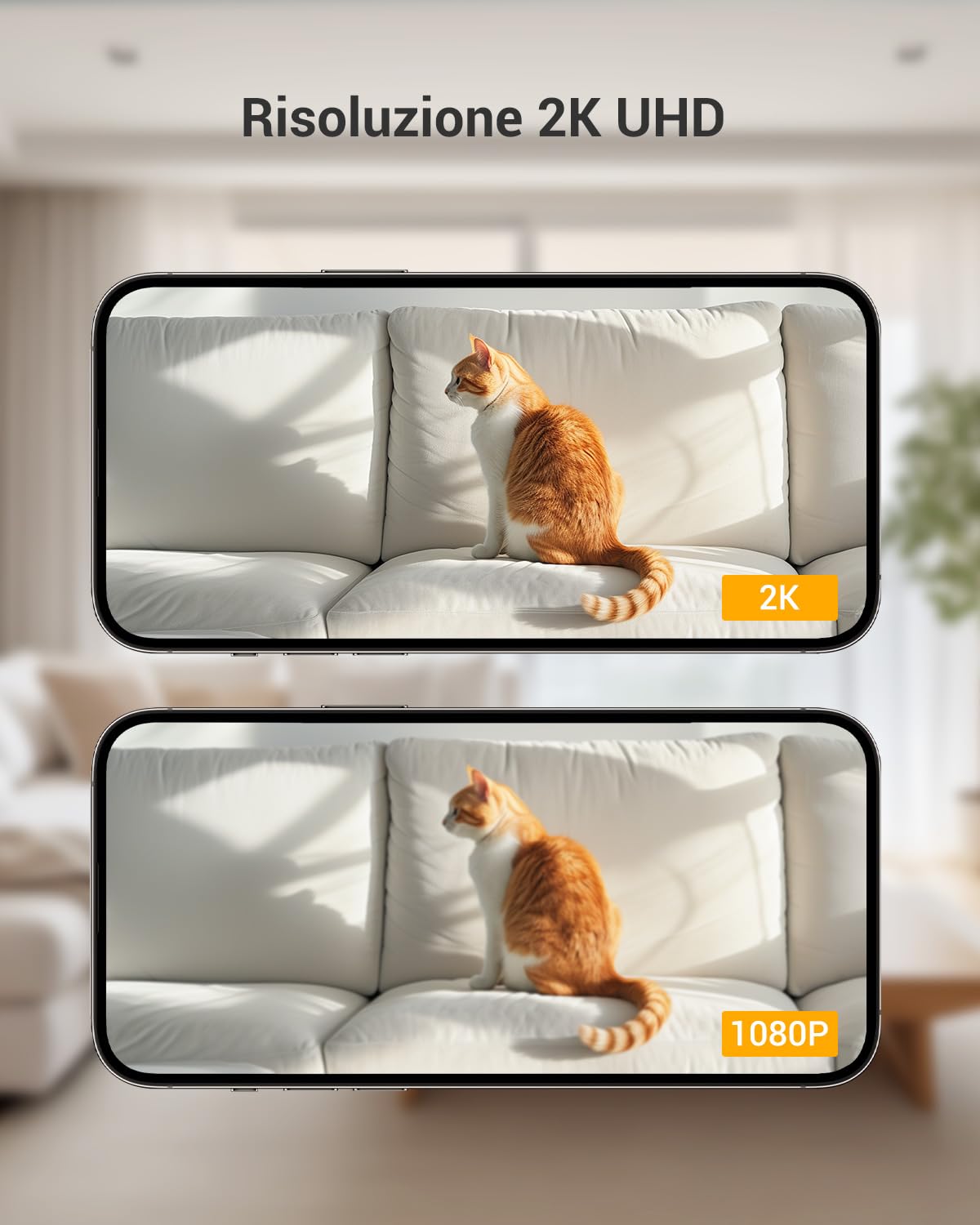 BoyKeep 2K Telecamera Wi-Fi Interno, Videocamera Sorveglianza Interno Wifi, Telecamera per Cani/Gatti/Neonati, Audio Bidirezionale, Rilevamento del Movimento, 5GHz Versione, 12s Cloud Storage Gratuito