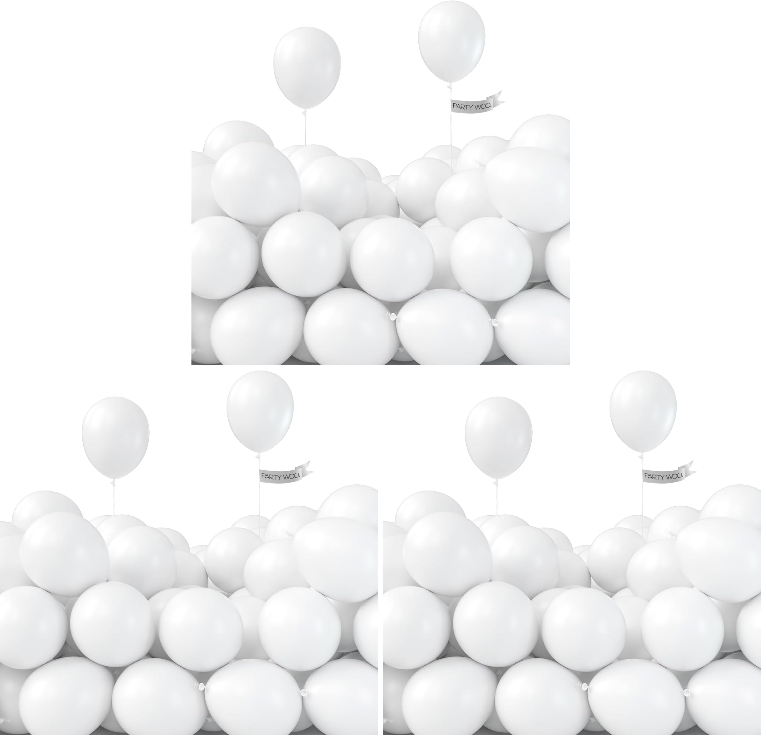 PartyWoo Balloons, 50 pcs 5 Inch Matte White Balloons, for Balloon Garland or Balloon Arch as Party Decorations, Wedding Decorations, Neutral Baby Shower Decorations, White-Y13 (Pack of 3)