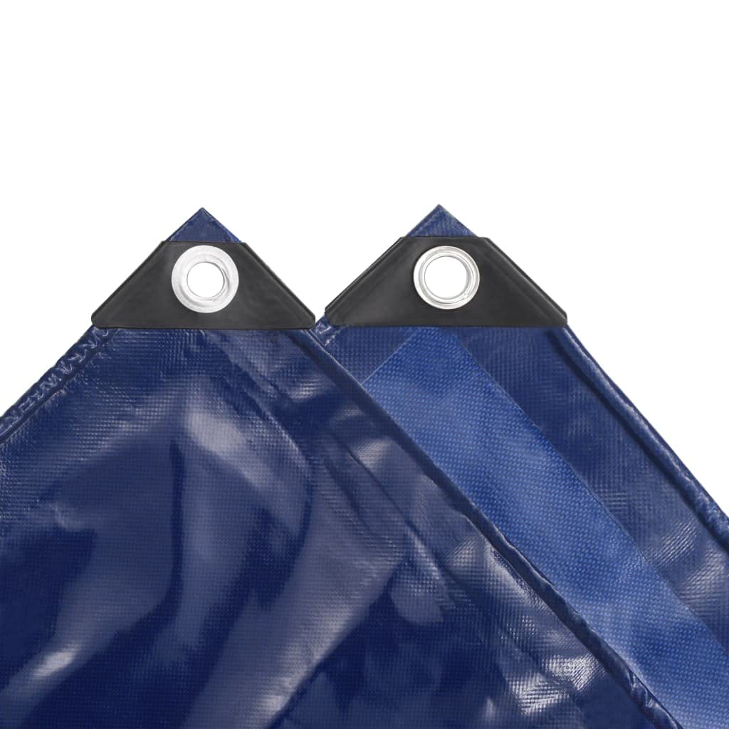 Telone di copertura, 650 g/m², in tela con rivestimento in PVC, 2,5 x 3,5 m, blu, impermeabile, antistrappo, resistente alle intemperie, per mobili da giardino, rimorchi, auto, barca