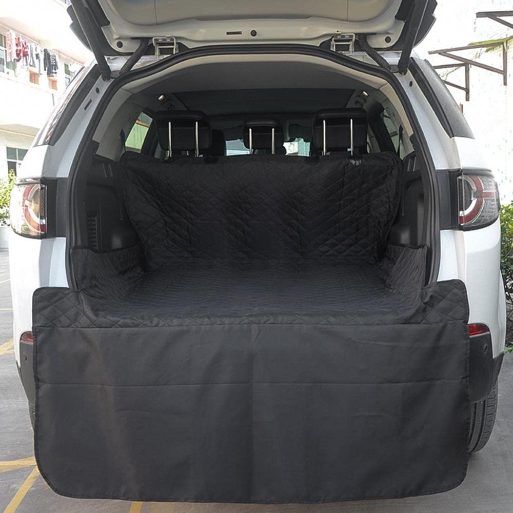 Alfombra Maletero Fundas De Tela Oxford Asiento Alfombrilla Maletero Mascota Lona Perro Y Gato Almohadilla Trasera Manta De Protección para Coche Coche Cuero Forro Alfombrillas(Negro)