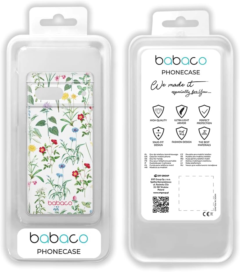 Babaco ERT Group Mobile Phone case for Google Pixel 7 Original and Officially Licensed Pattern Flowers 042 optimally adapted to The Shape of The Mobile Phone, case Made of TPU