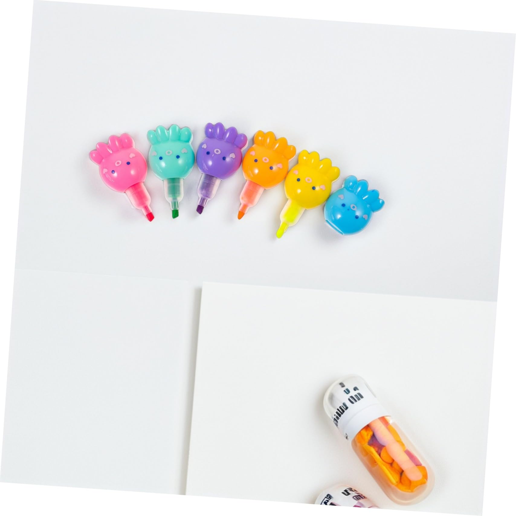 2 Set Evidenziatore a polpo evidenziatori impilabili materiale scolastico per scrivere penne scrittura fluorescenti cancelleria per studenti fluorescente plastica