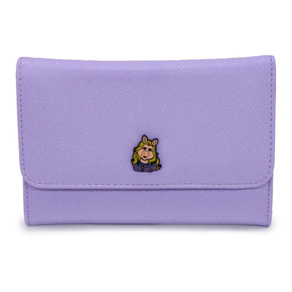 Buckle-DownDisney Wallet, Foldover, The Muppets, Miss Piggy, Violet, Vegan Leather, 6.5" x 4.5"