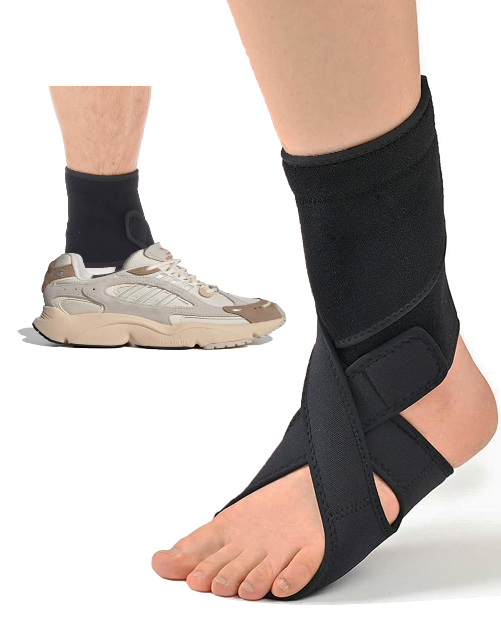 Furlove AFO Foot Drop Brace for Walking, Drop Foot Brace Soft Night Splint for for Sleeping, Adjustable Foot Support (Left)